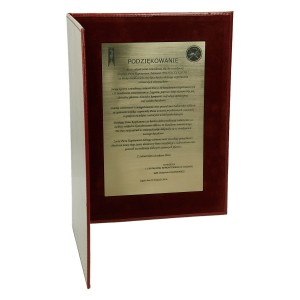 Dyplom z grawerowaną dedykacją na laminacie grawerskim 0624_1