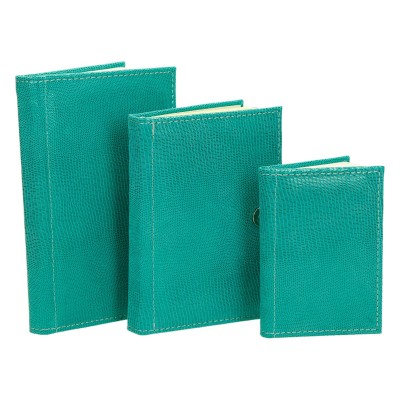 Zestaw notesów ze skóry turkusowej 0604 Zestaw notesów ze skóry turkusowej 0604