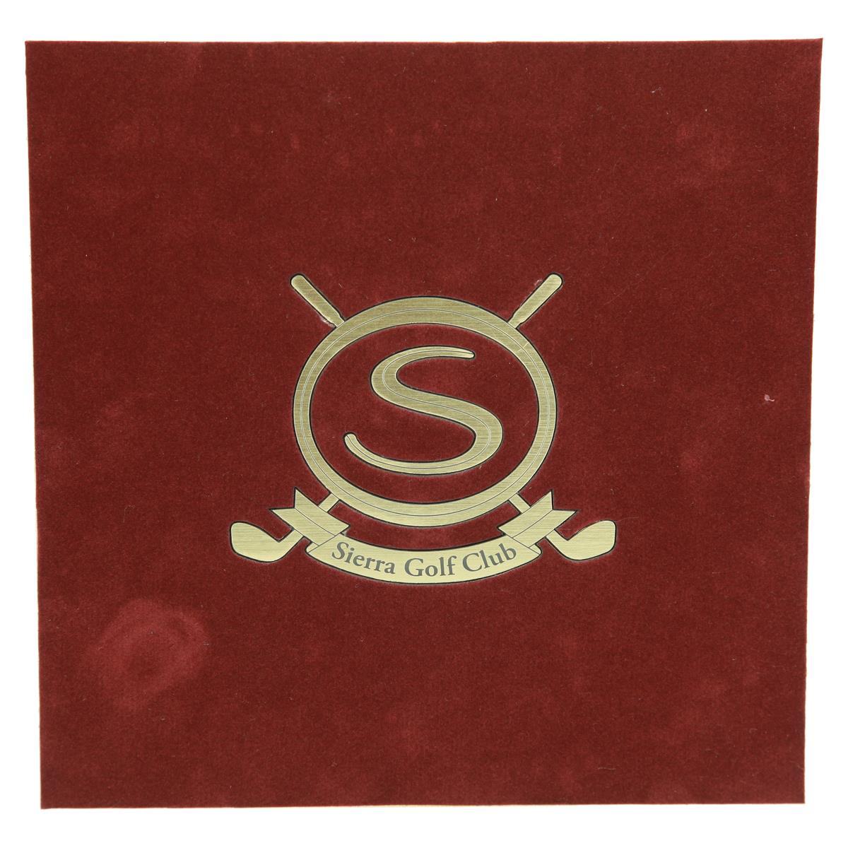 Logo klubu golfowego w okładce Wstawki z laminatu grawerskiego
