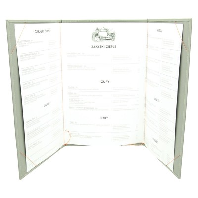 Oprawa na kartę wódek rozkładana na trzy części 1120 Oprawa na kartę wódek rozkładana na trzy części 1120